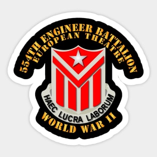 554th Engineer Battalion w WWII Txt Sticker